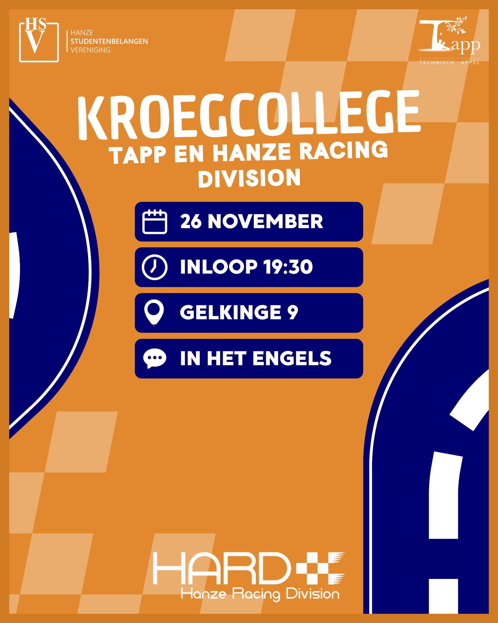 Kroegcollege Tapp x Hanze Racing Division x HSV