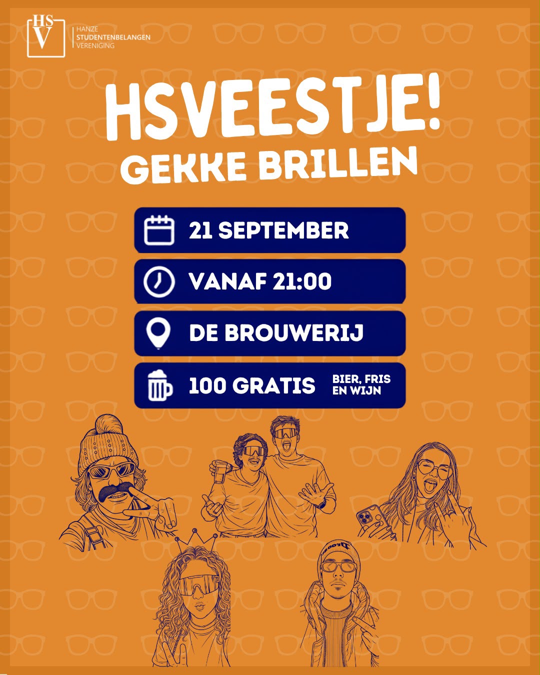 Gekke brillen borrel